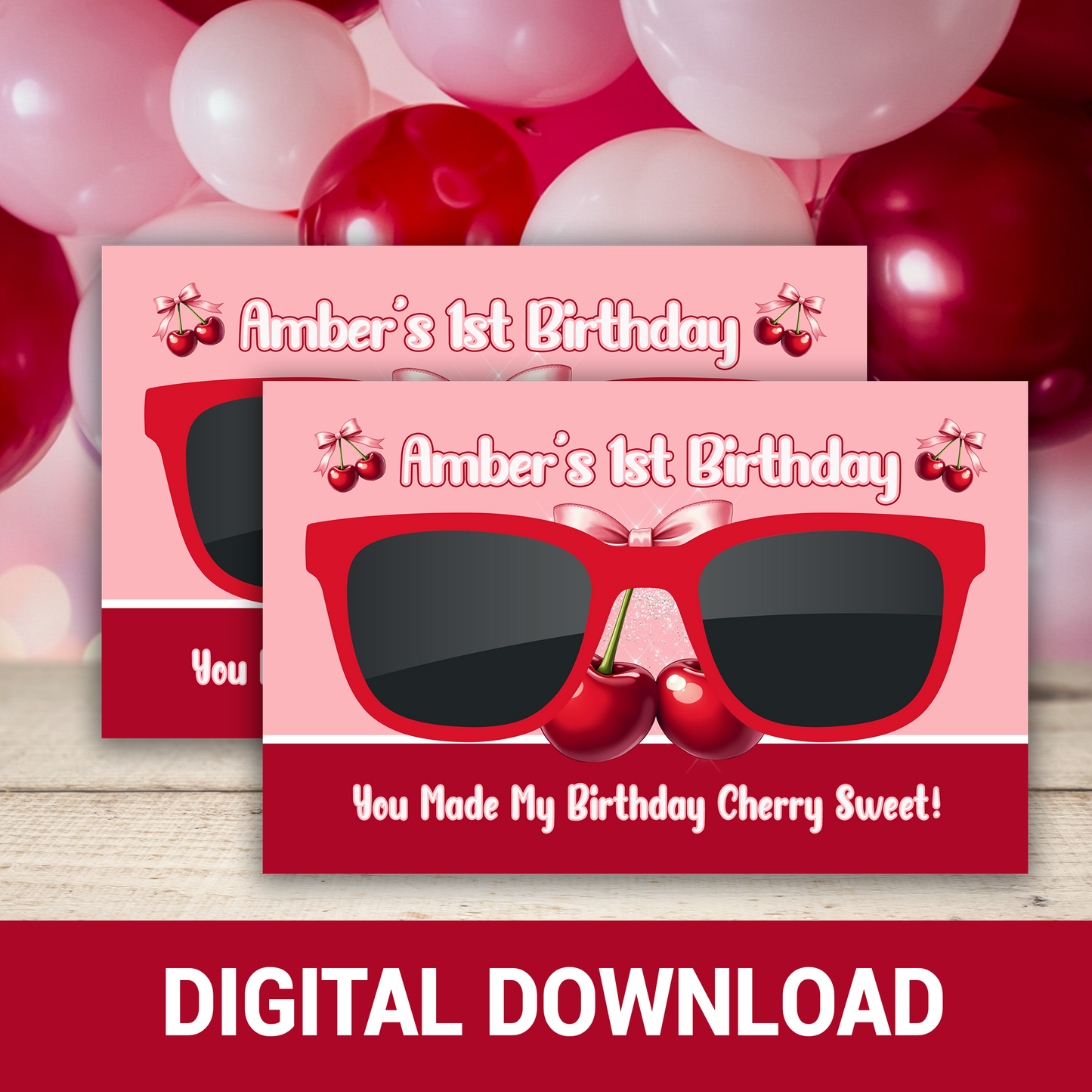 Cherry Sweet Fun! | Sunglasses Party Favors | Cute 1st Birthday | Sweet & Fun Birthday Party Favor