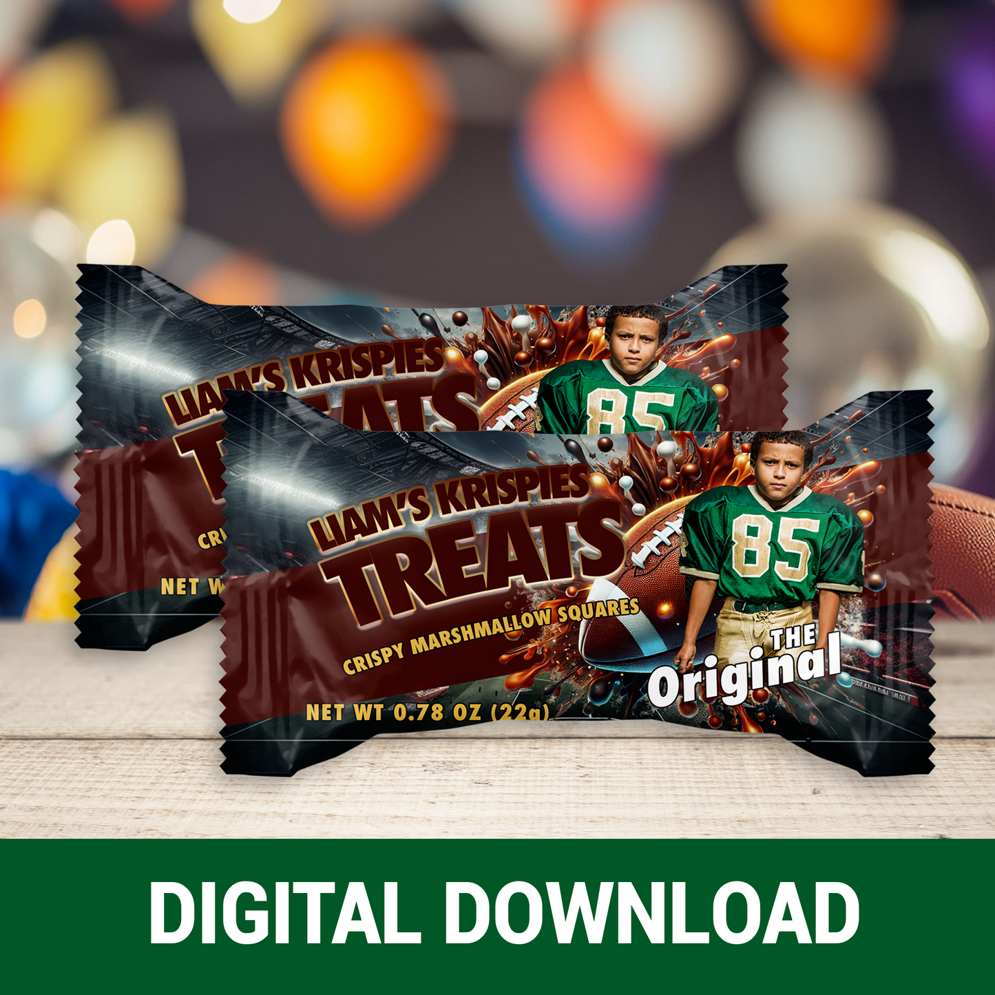 Kickoff the Fun! | Party Favor Wrappers & Labels | Football Birthday Theme | Digital & Print Options