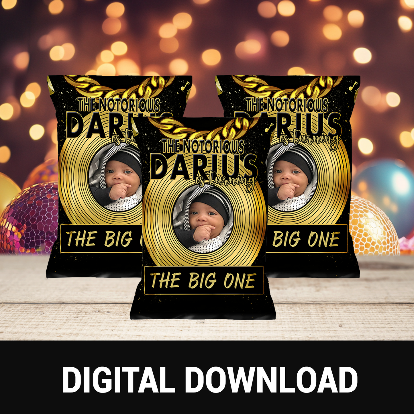 Notorious One Chip Bag Party Favors | 1st Birthday Party Favor | Fun Birthday Party Favor