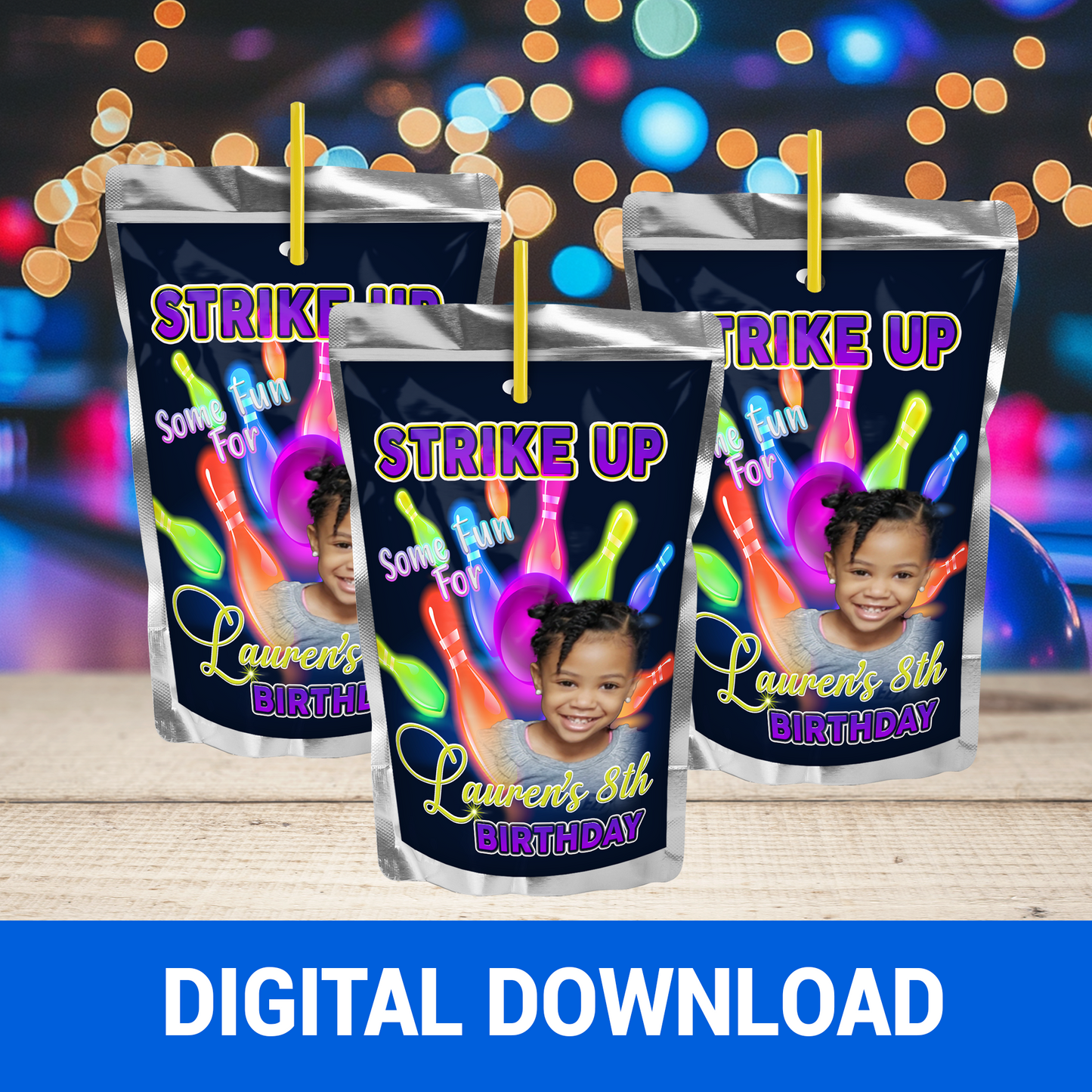 Strike Up the Fun! | Bowling Wrappers & Labels | Birthday Party Theme | Digital & Print Options