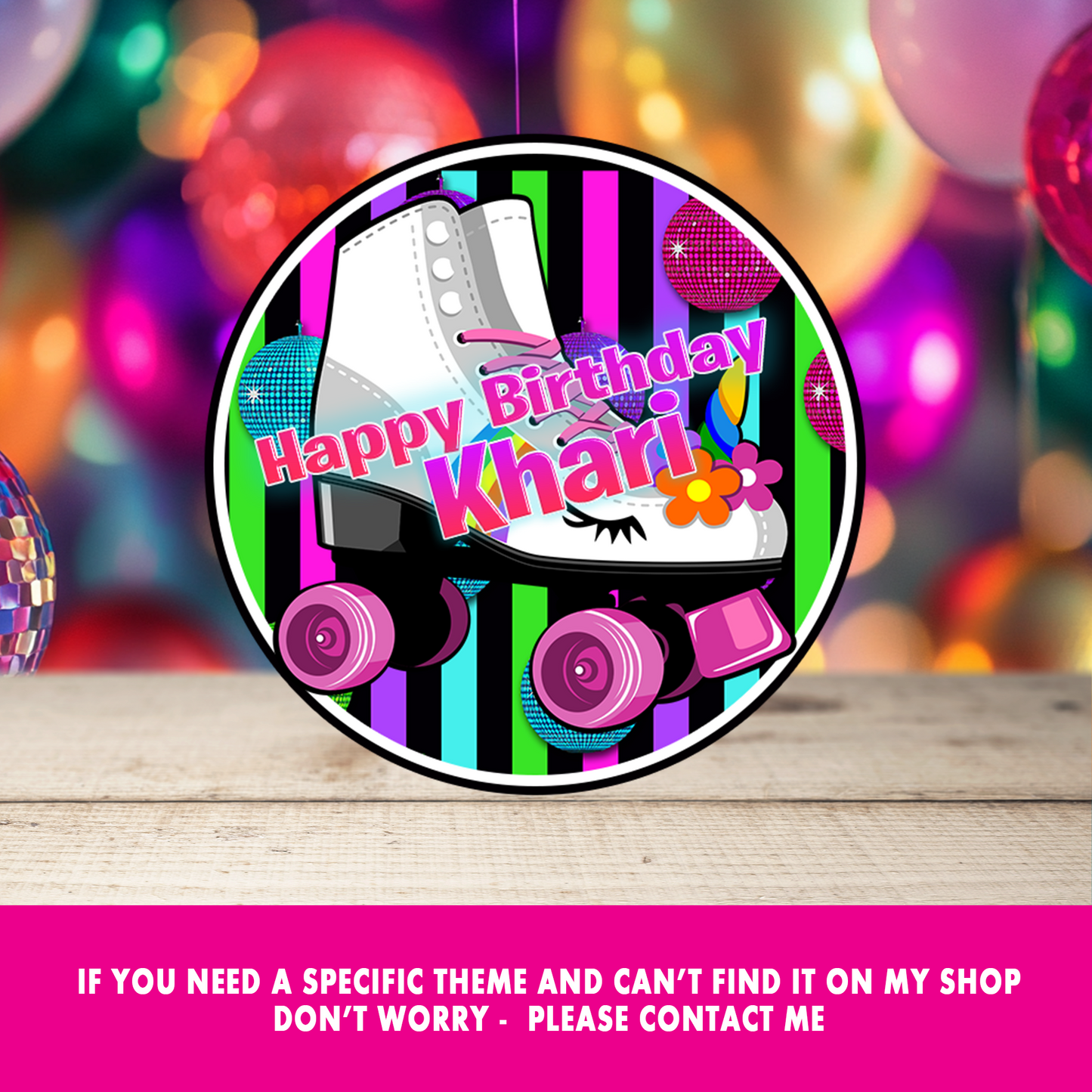 Roll Into Fun! Skate Party Cupcake Toppers | Fun & Trendy Tween and Teen Birthday Party Favors | Digital & Print Options
