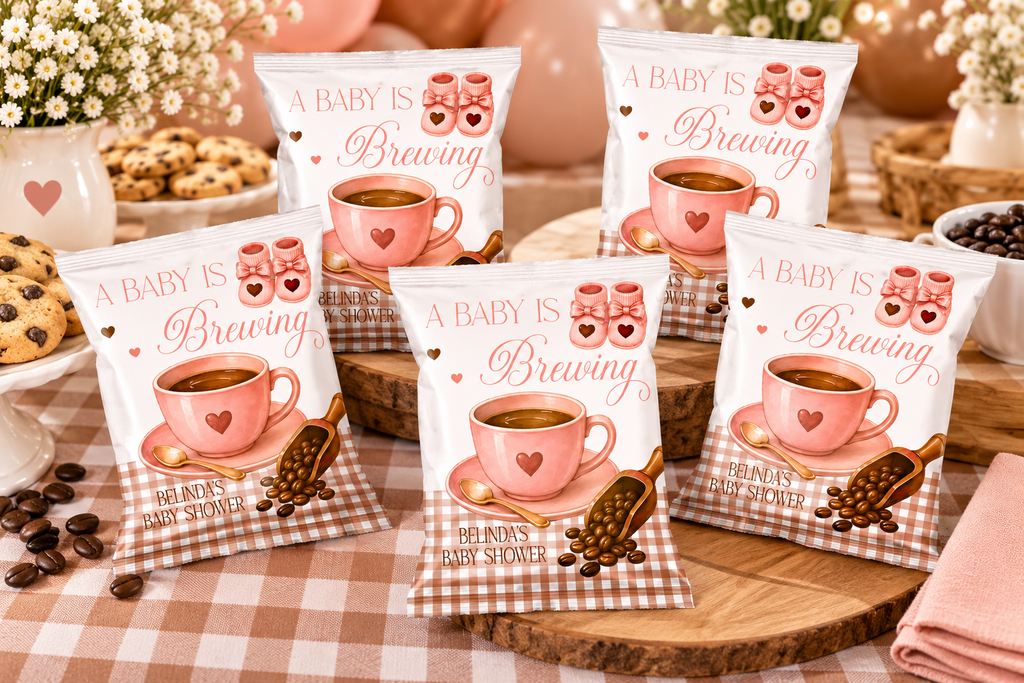 A Baby Is Brewing Chip Bag Wrappers | Baby Shower Theme Party Favors