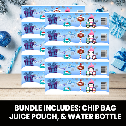Christmas Bundle | Christmas Chip Bag, Juice Pouch, and Water Bottle Wrapper | INSTANT DOWNLOAD