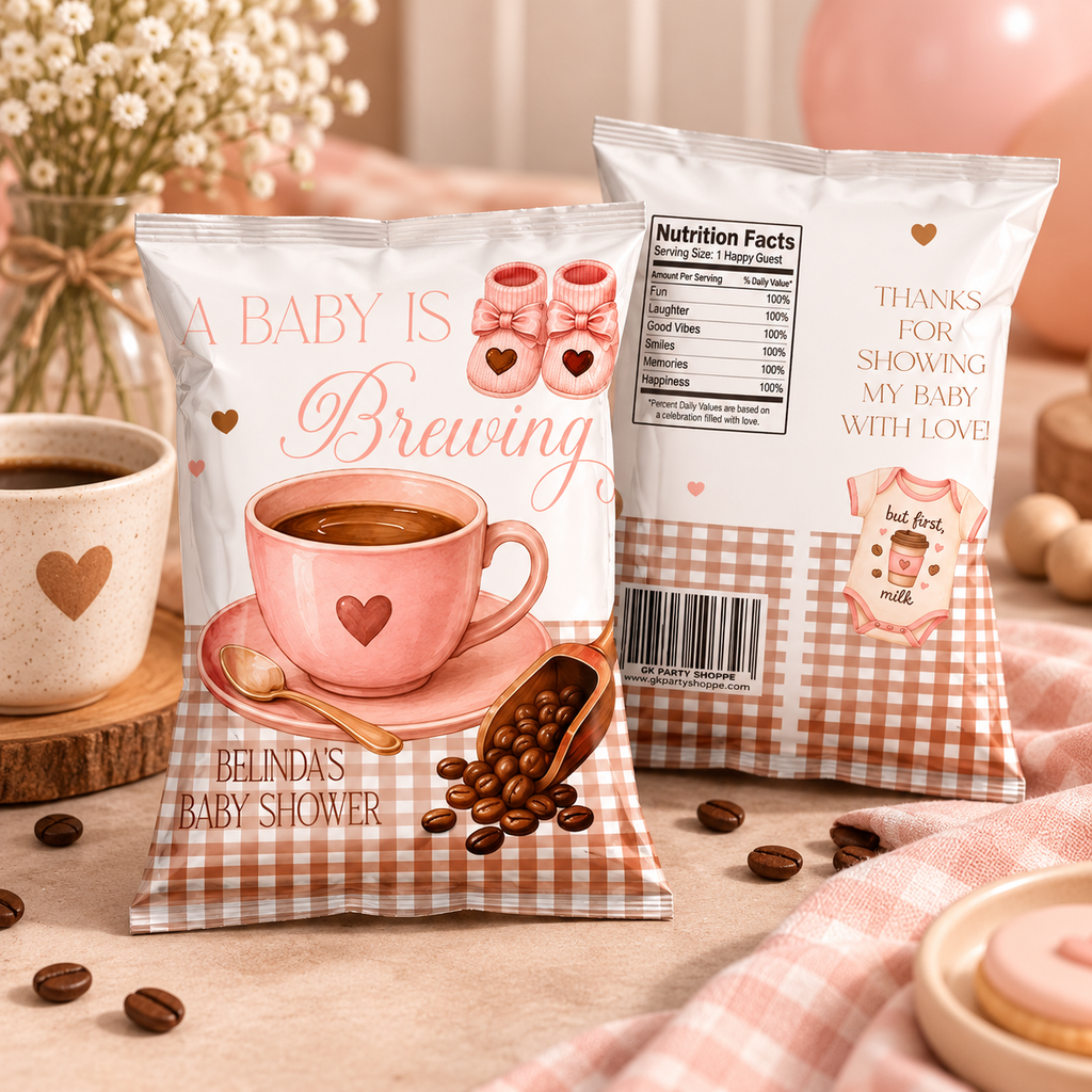 A Baby Is Brewing Chip Bag Wrappers | Baby Shower Theme Party Favors
