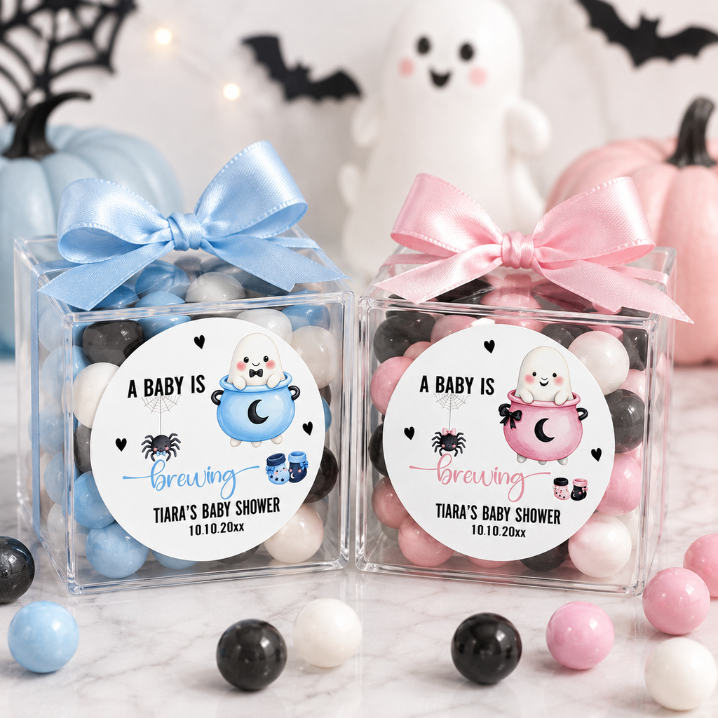 A Baby Is Brewing Stickers | Personalized Coffee Theme Baby Shower Labels