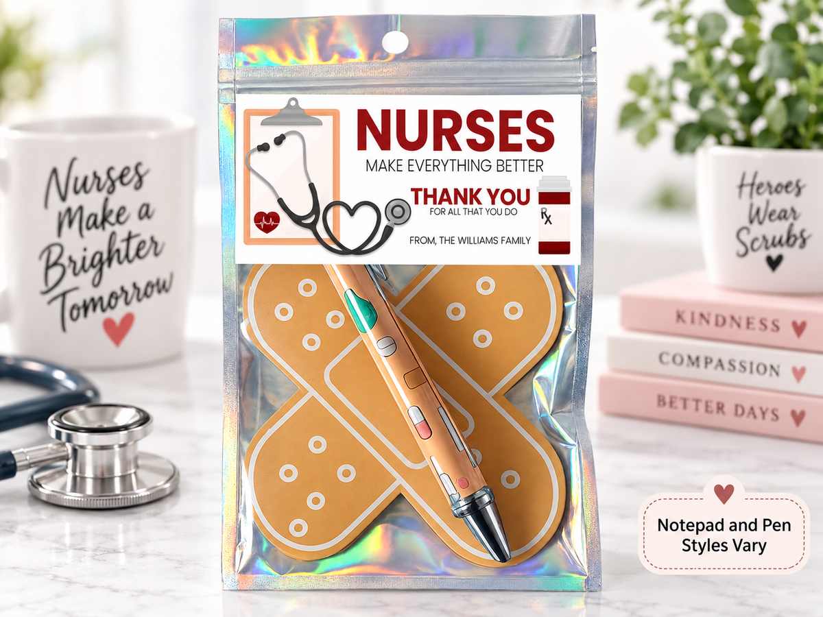 Nurse Notepad and Pen Set | Medical Office Appreciation Favor | Personalized Healthcare Gift