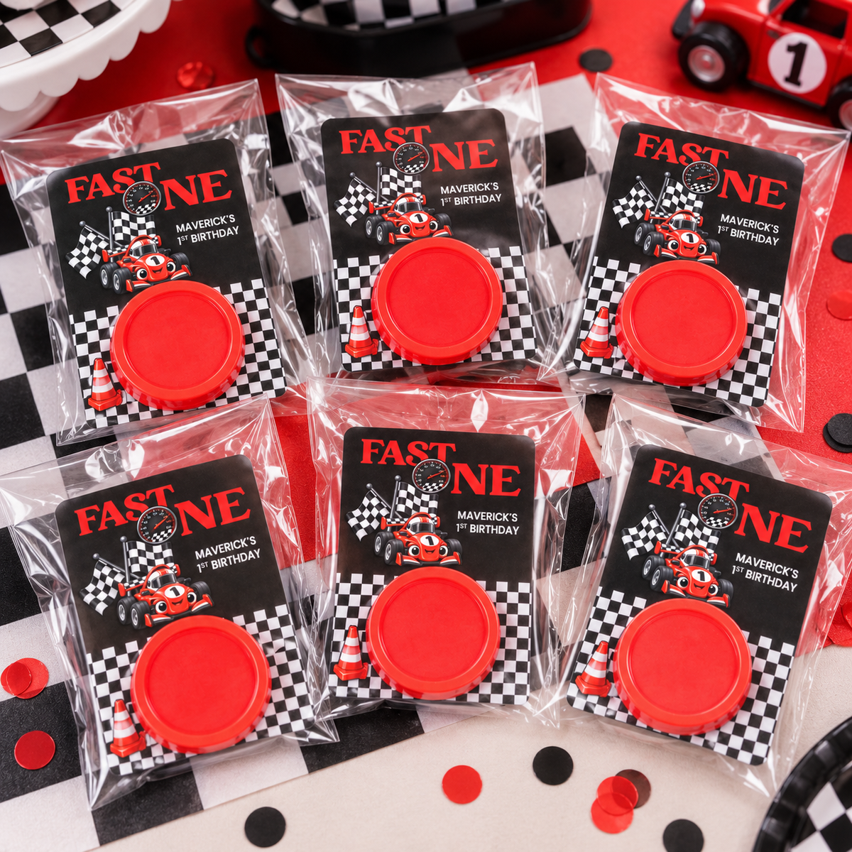 Fast One Race Car Play Dough | Personalized 1st Birthday Party Favors