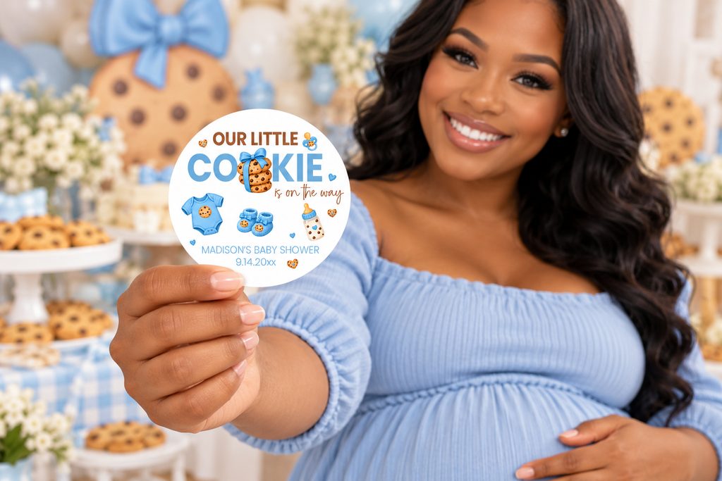 Our Little Cookie Baby Shower Stickers | Personalized Cookie Theme Party Favor Labels