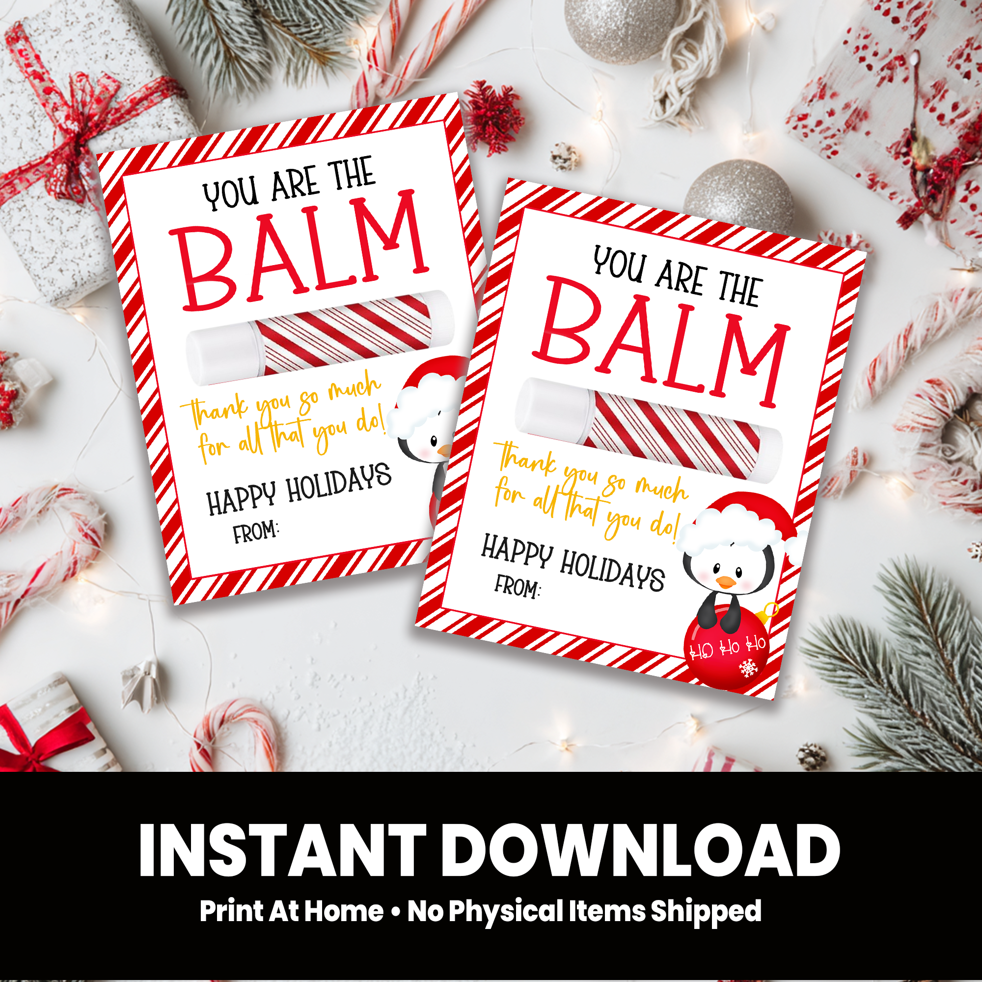 You're the Balm | Lip Balm Card | Christmas Favor | Digital Instant Download