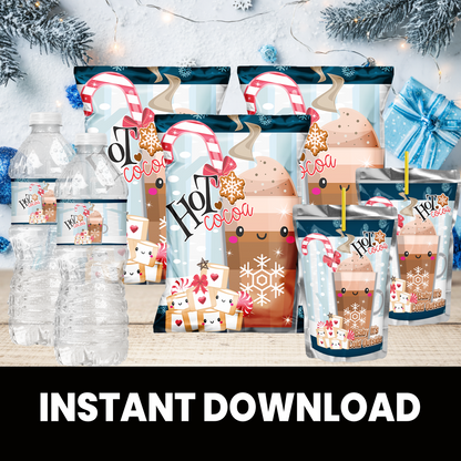 Christmas Bundle | Christmas Chip Bag, Juice Pouch, and Water Bottle Wrapper | INSTANT DOWNLOAD