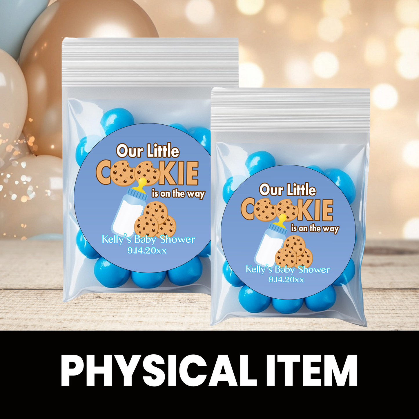 Our Little Cookie | Personalized Baby Shower Party Favors | 2 inch Circle Stickers