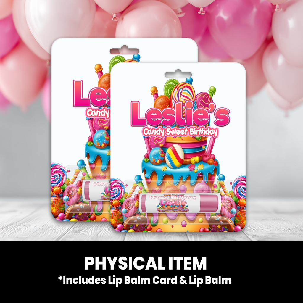 Candyland Inspired Birthday Lip Balm | Personalized Lip Balm Party Favors | Kids Party Favors
