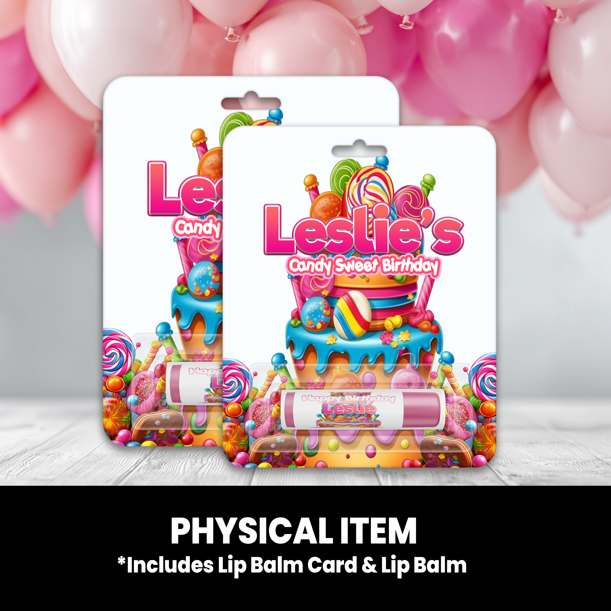 Candyland Inspired Birthday Lip Balm | Personalized Lip Balm Party Favors | Kids Party Favors