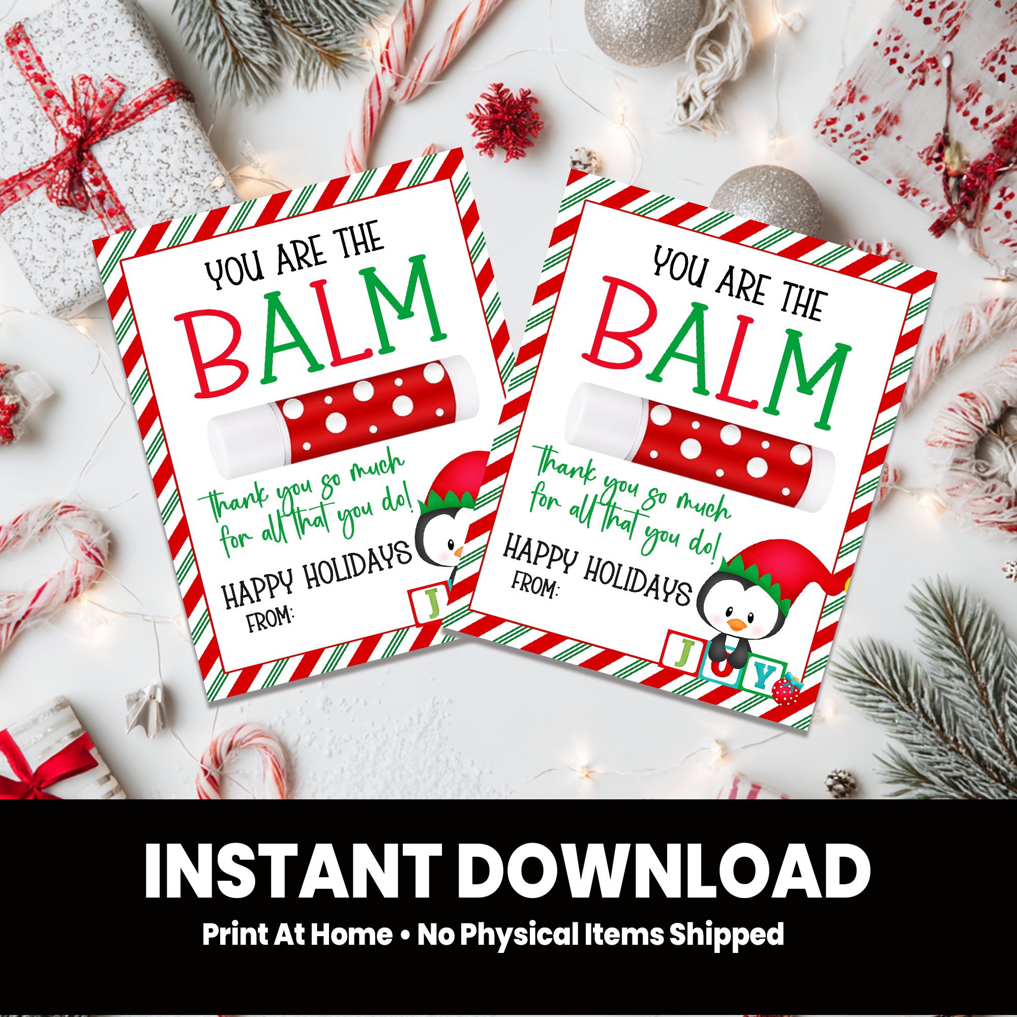 You're the Balm | Lip Balm Card | Christmas Favor | Digital Instant Download