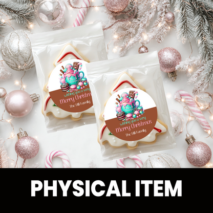 Christmas Stickers | Personalized 2.5-Inch Circle Stickers | Customized Christmas Stickers | Party Favor Labels