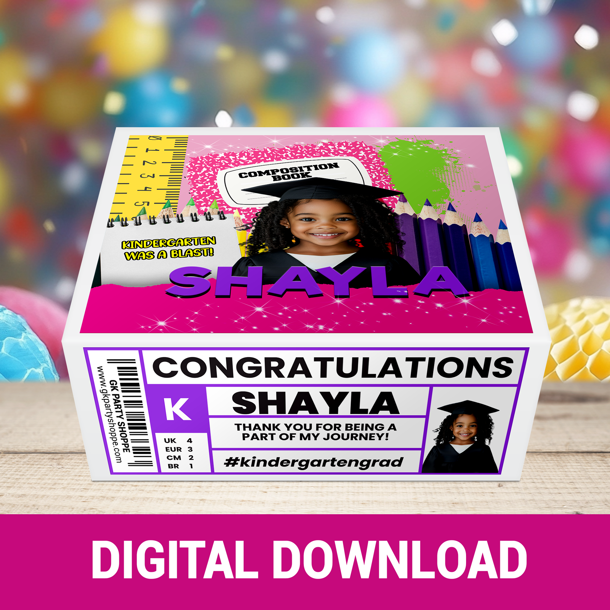 Hooray, I’m on My Way! | Kindergarten Graduation Shoe Box Label | Printable Party Favor