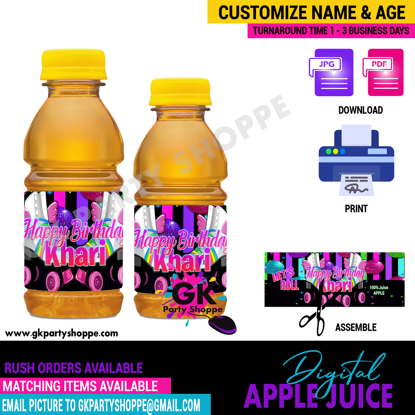 MINI APPLE JUICE | ROLLER SKATE PARTY