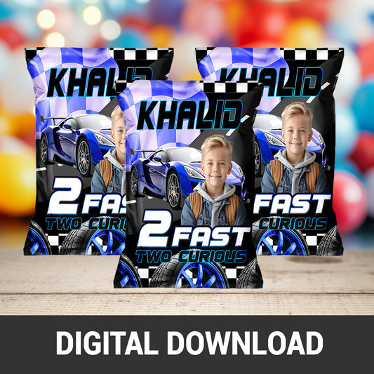 Green Light, GO! | Race Car Wrappers & Labels | 2 Fast 2 Curious 2nd Birthday Theme | Digital & Print Options