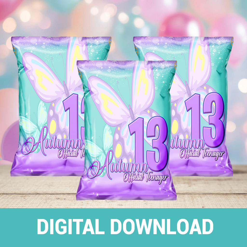 Butterfly Bliss Party Favor Wrappers & Labels | Flutter & Fly Birthday Party Favors | Beautiful Butterfly Theme | Digital & Print Options