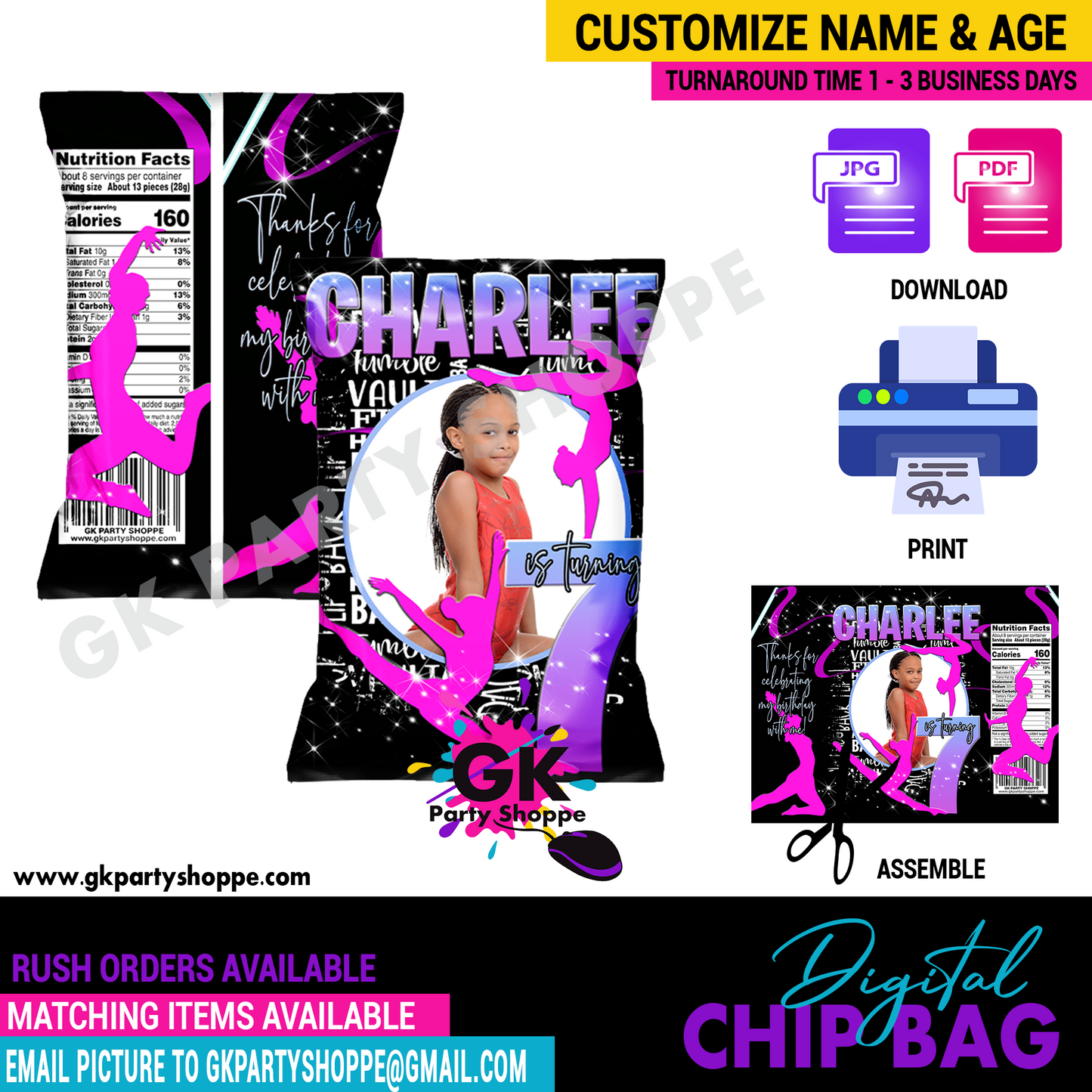 CHIP BAG | GYMNASTICS PARTY