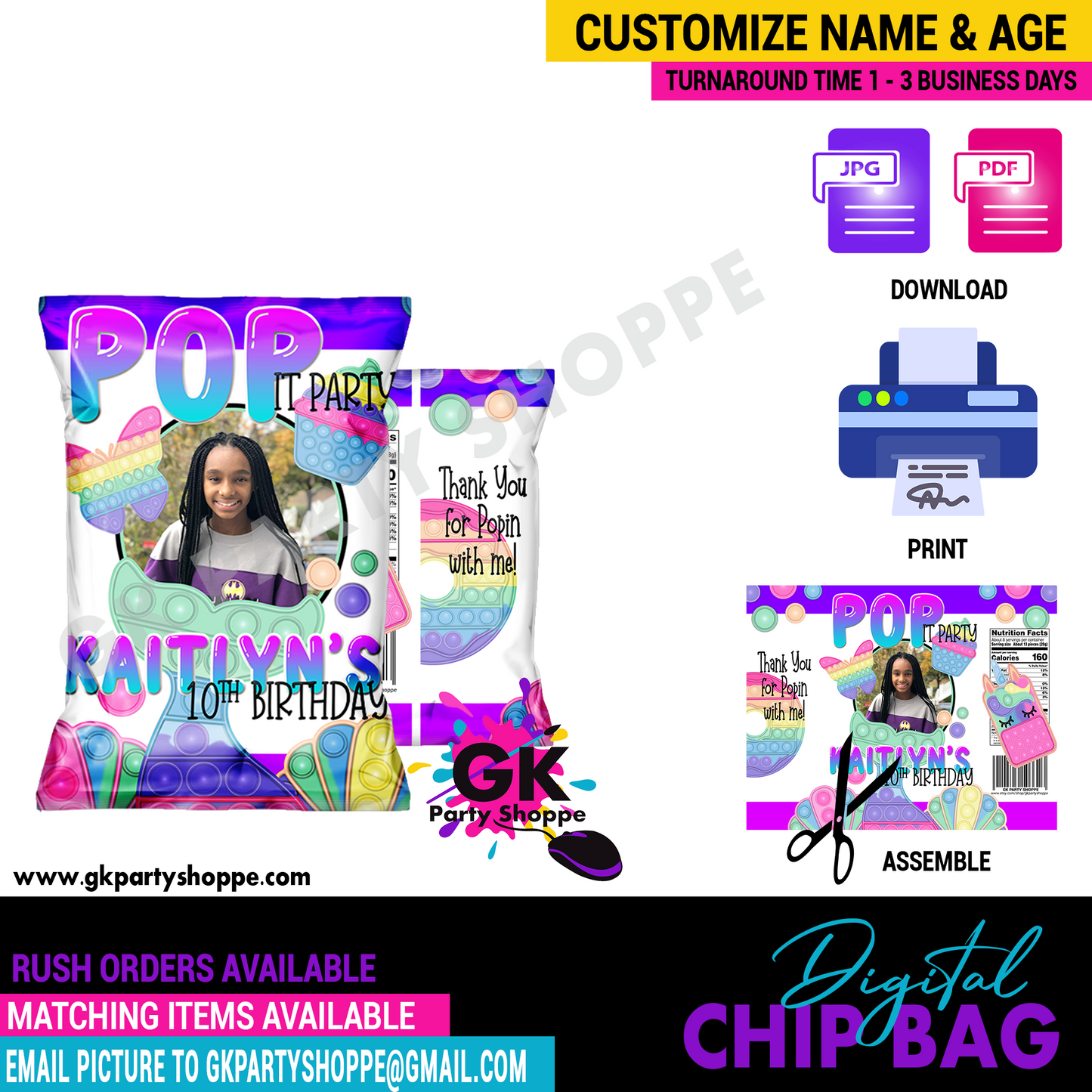 CHIP BAG | POP IT PARTY