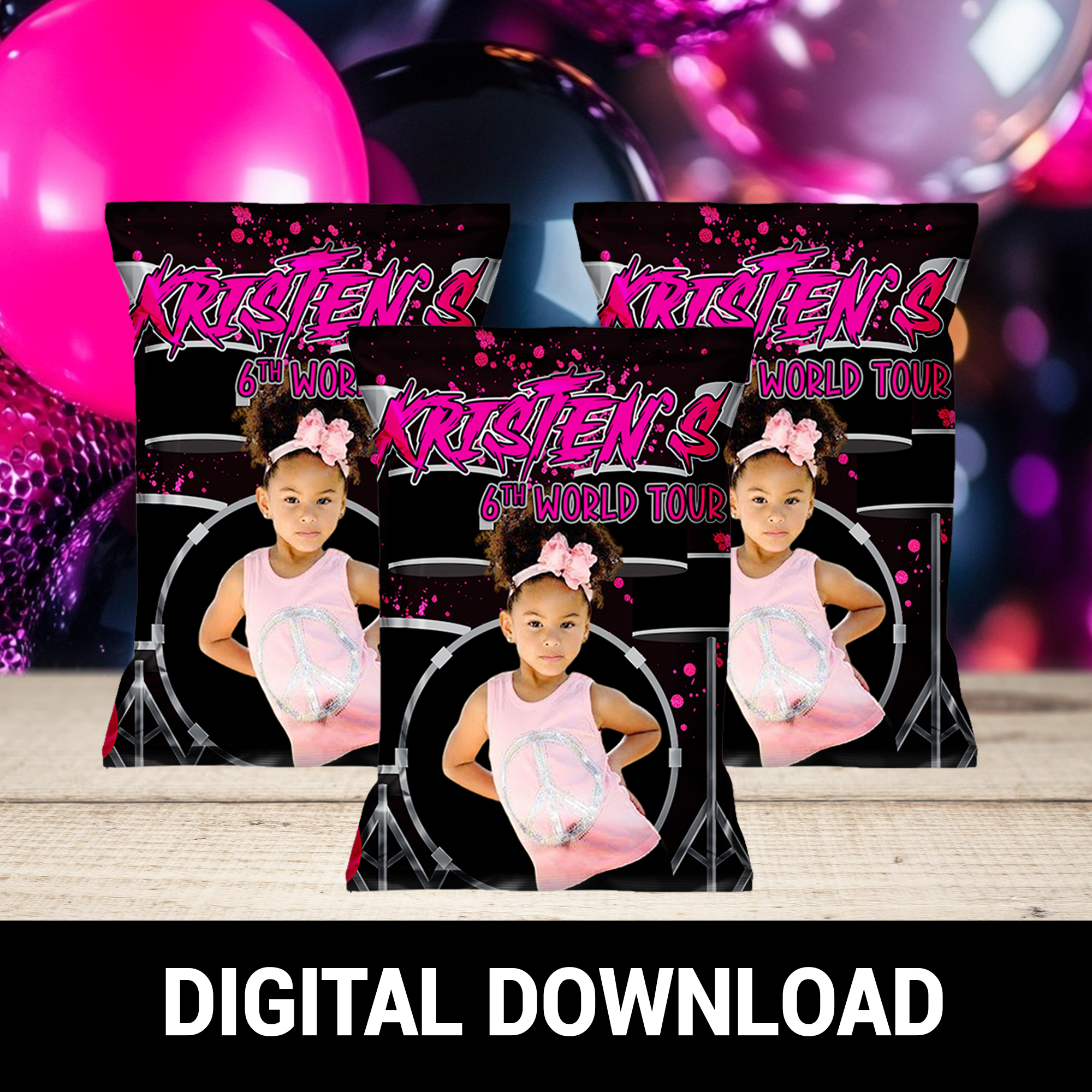 Rock Star Vibes! Rock & Roll Party Favor Wrappers & Labels | Birthday Party Favor | Digital & Print Options