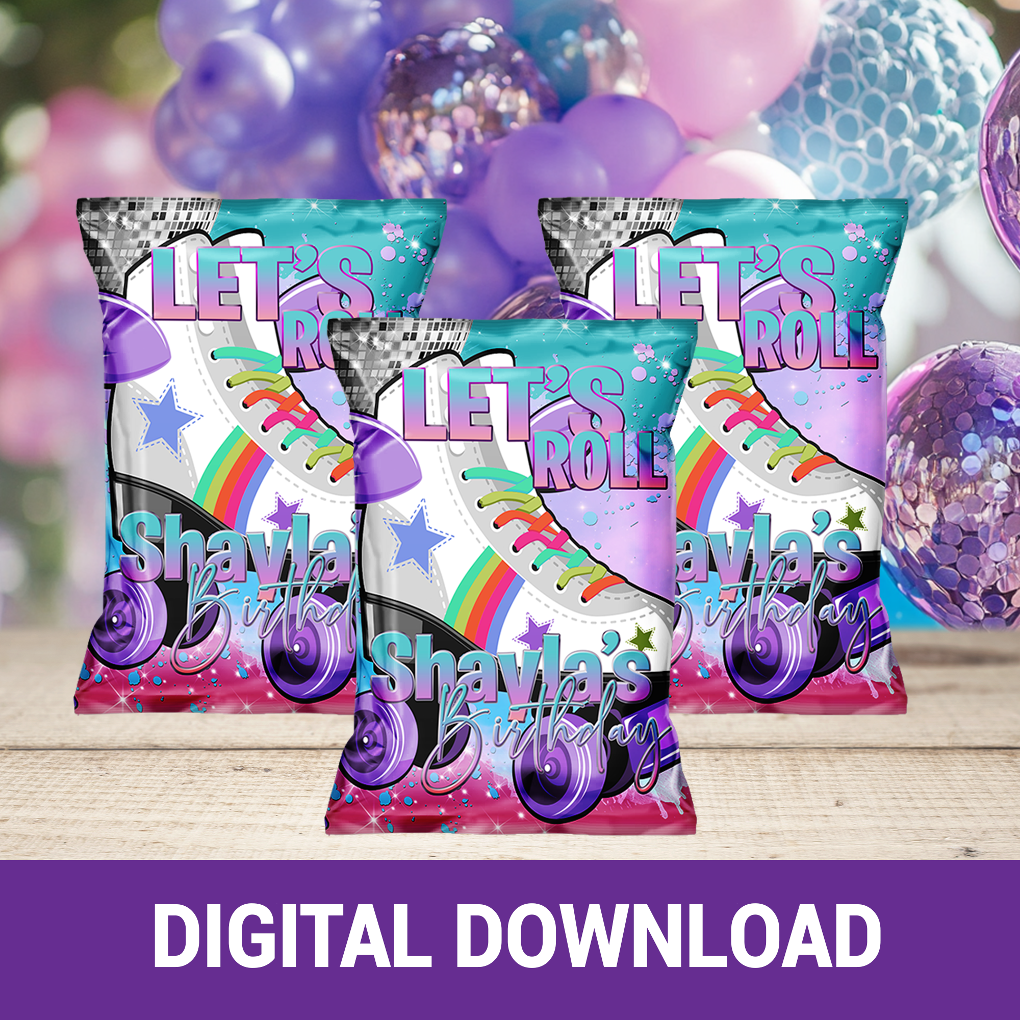 Skate Vibes Only! Skate Party Favor Wrappers & Labels | Fun & Trendy Tween and Teen Birthday Party Favors | Digital & Print Options