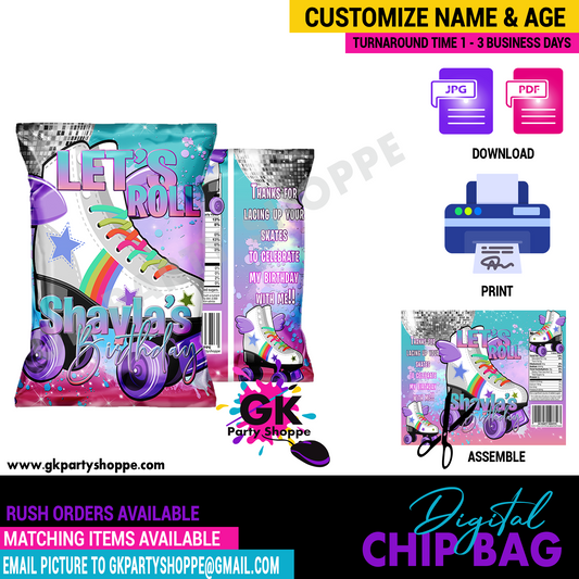 CHIP BAG | ROLLER SKATE PARTY