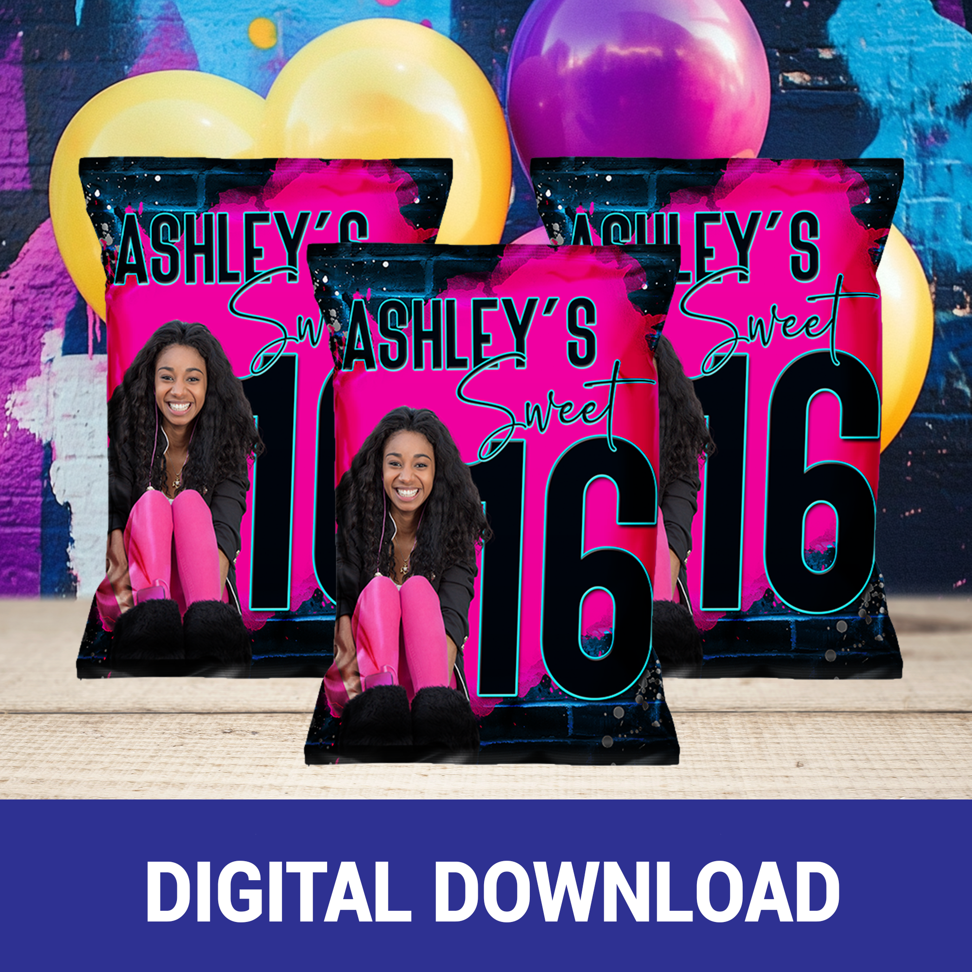 Sweet & Stylish | Party Favor Wrappers & Labels | Sweet 16 Teen Birthday | Digital File