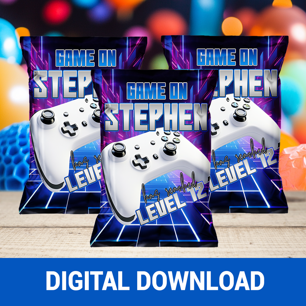 Power Up! Video Game Party Favor Wrappers & Labels | Fun Gamer Birthday Party Favor | Digital & Print Options