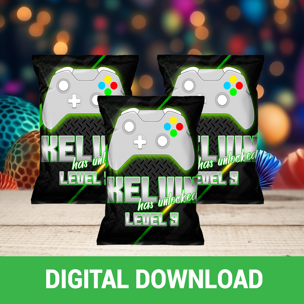 Level Up the Fun! Video Game Party Favor Wrappers & Labels | Fun Gamer Birthday Party Favor | Digital & Print Options