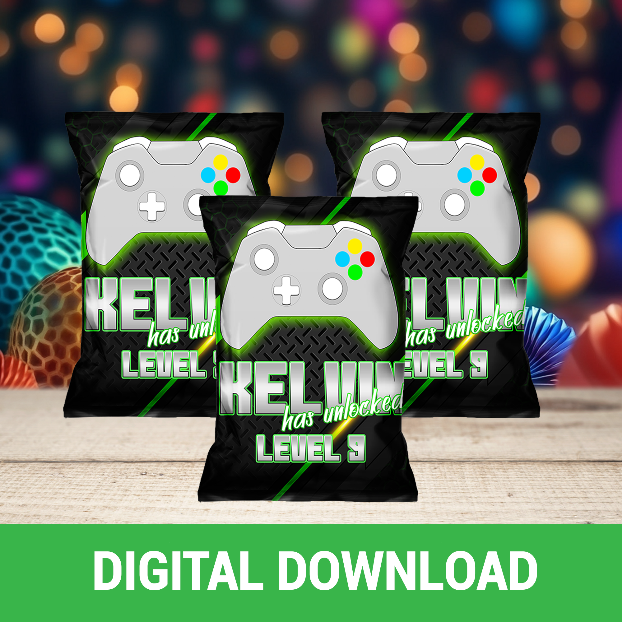 Level Up the Fun! Video Game Party Favor Wrappers & Labels | Fun Gamer Birthday Party Favor | Digital & Print Options