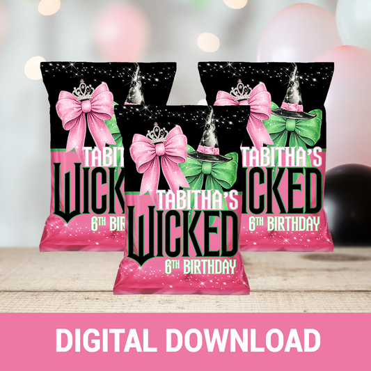 Wickedly Sweet! Pink & Green Party Favors | Wicked Witch Birthday Theme | Digital & Print Options