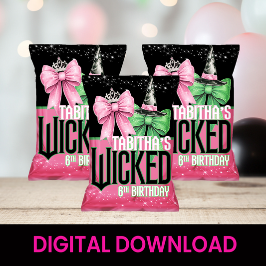 Wickedly Sweet! Chip Bag Wrappers | Wicked Witch Birthday Theme | Digital & Print Options