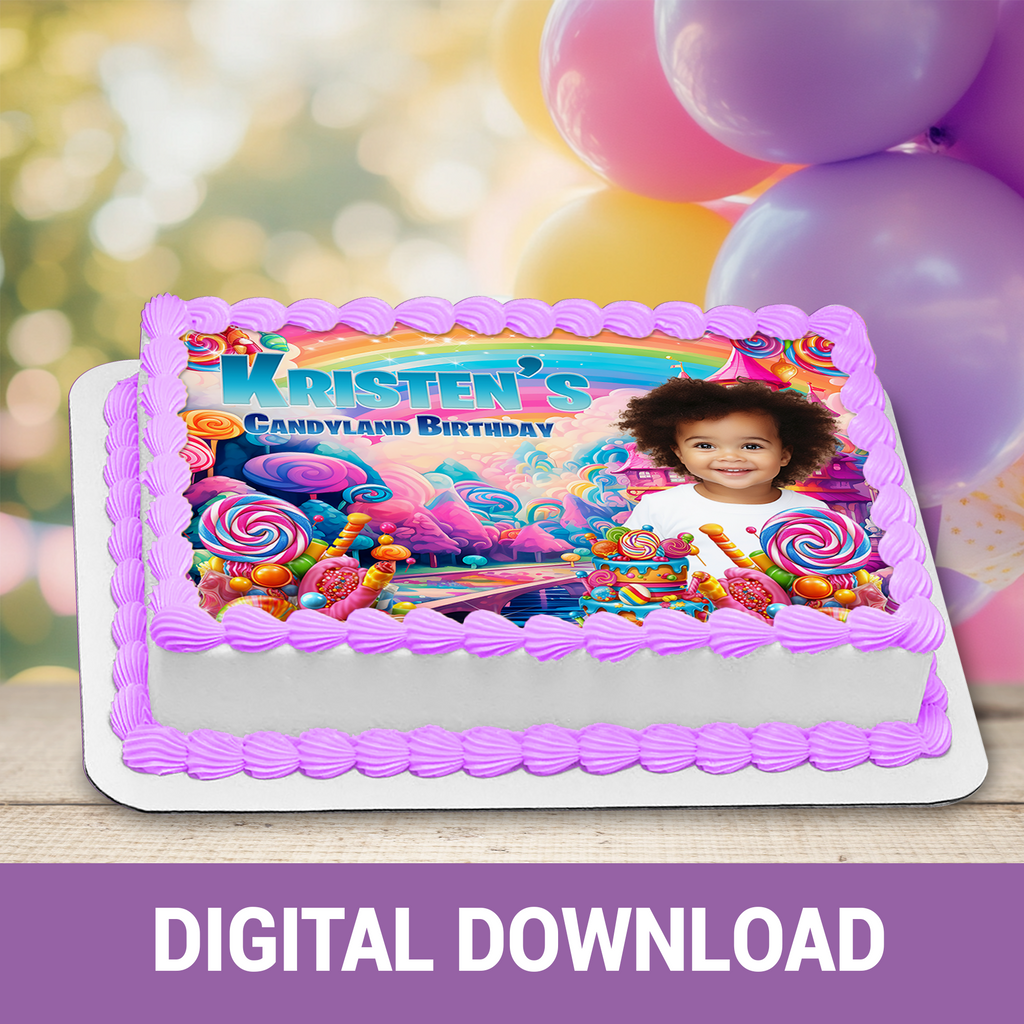 Candyland Inspired | Candyland Edible Cake Topper | Half & Quarter Sheet Sizes