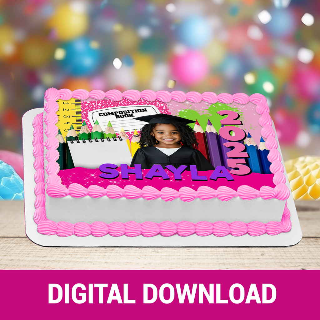 Hooray, I’m on My Way! | Kindergarten Graduation Edible Cake Topper | Half & Quarter Sheet Sizes