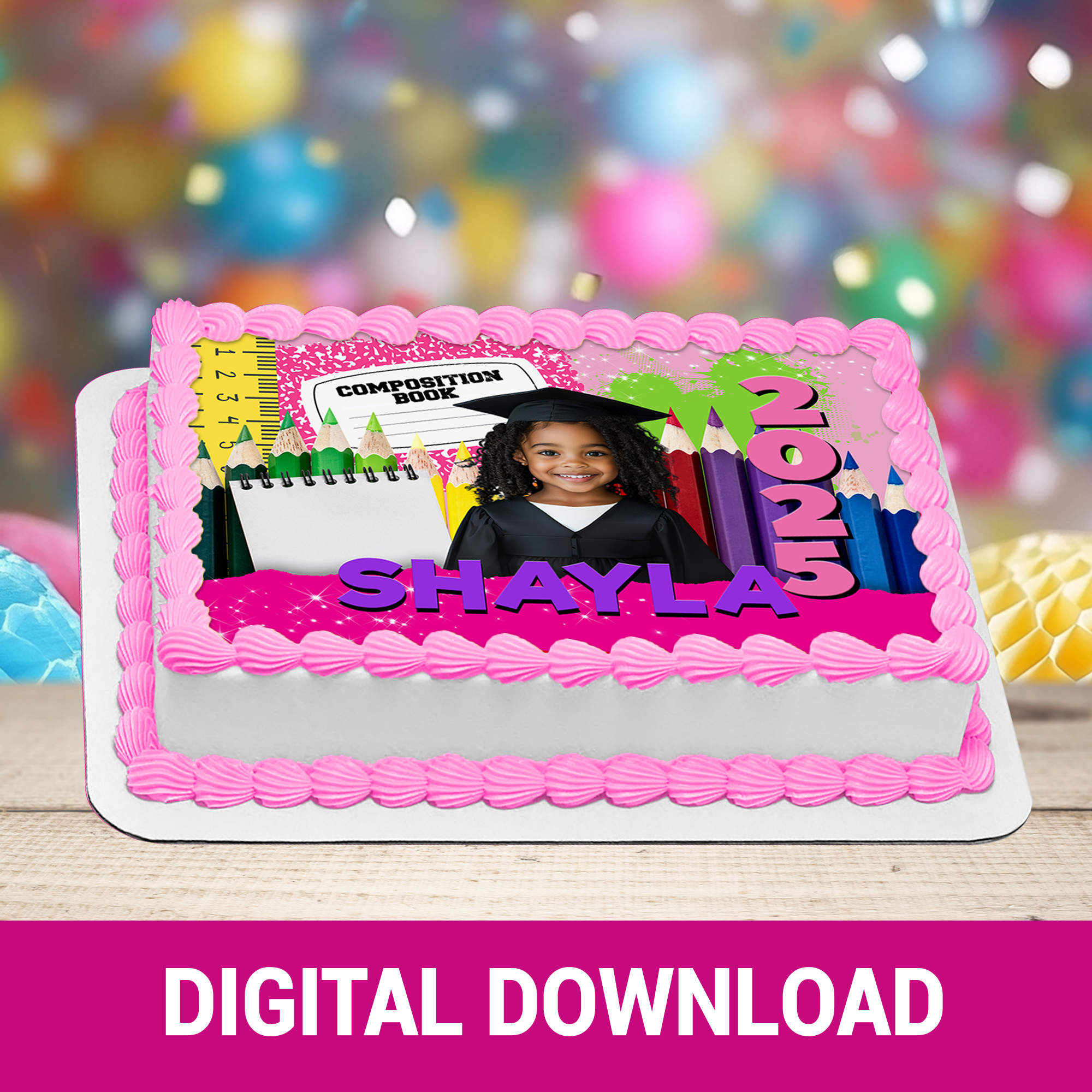 Hooray, I’m on My Way! | Kindergarten Graduation Edible Cake Topper | Half & Quarter Sheet Sizes