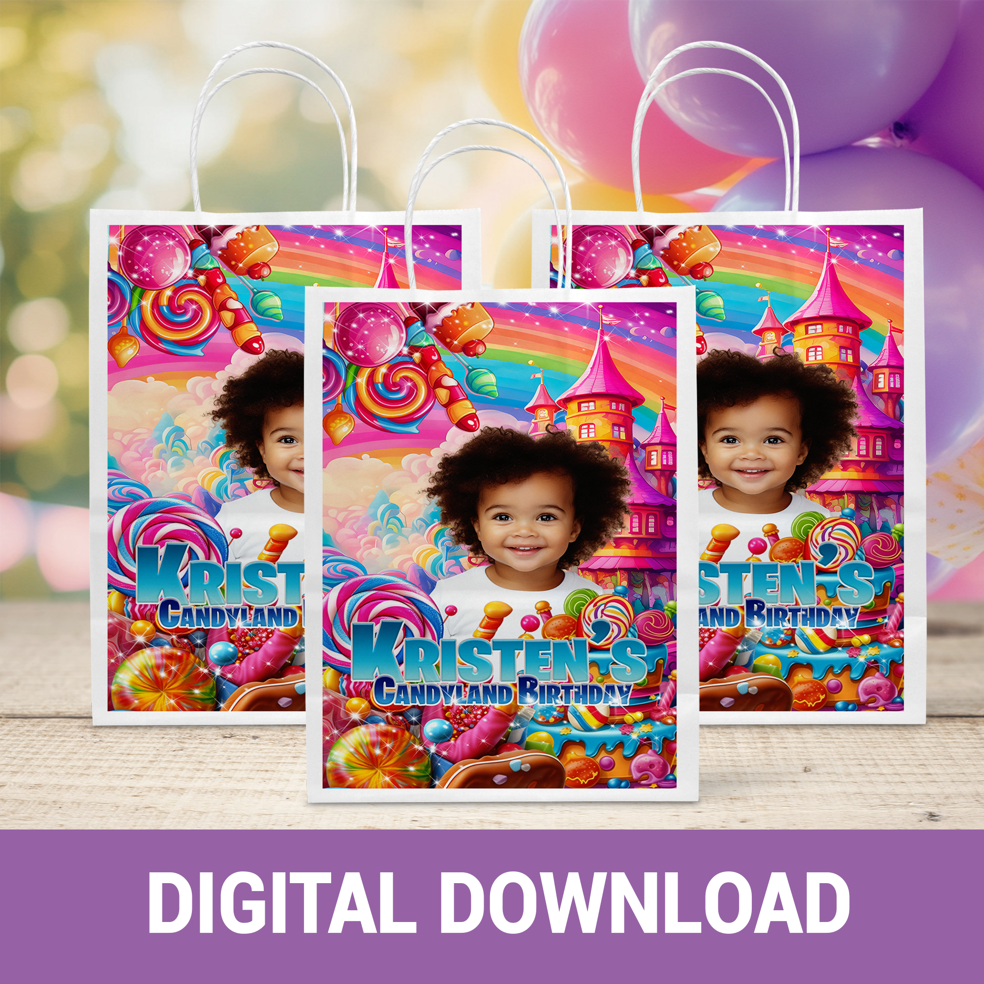 Candyland Magic! | Candyland Gift Bags, Gable Boxes & Shoe Box Party Favors | Personalized Candyland-Themed Favors | Digital & Print Options