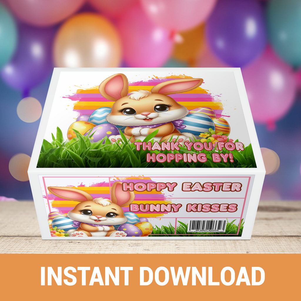 Egg-cellent Easter Bunny Shoe Box Printable Labels | Cute Easter Party Favors | Instant Download