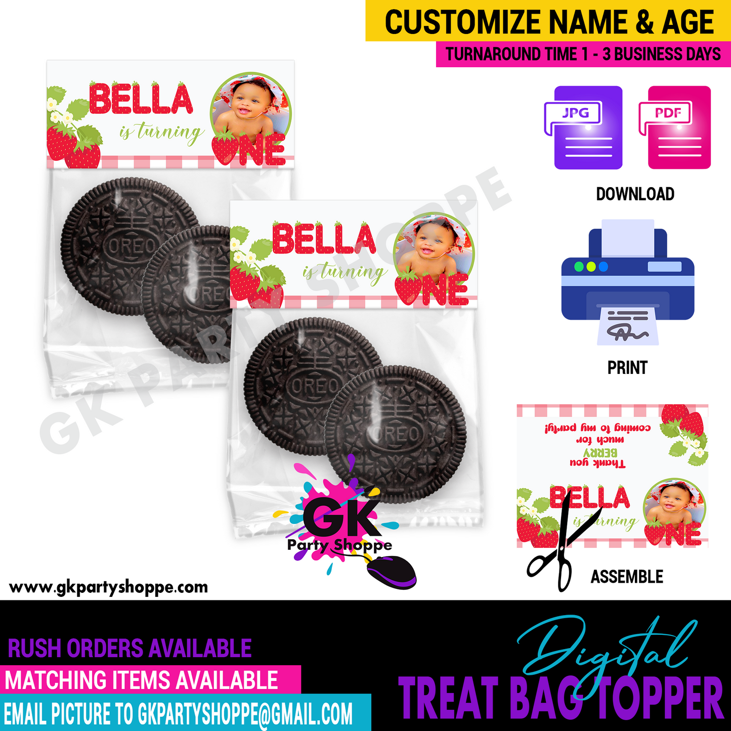 TREAT BAG TOPPER | BERRY SWEET ONE