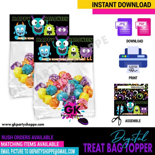 TREAT BAG TOPPER | HALLOWEEN  | DIGITAL INSTANT DOWNLOAD