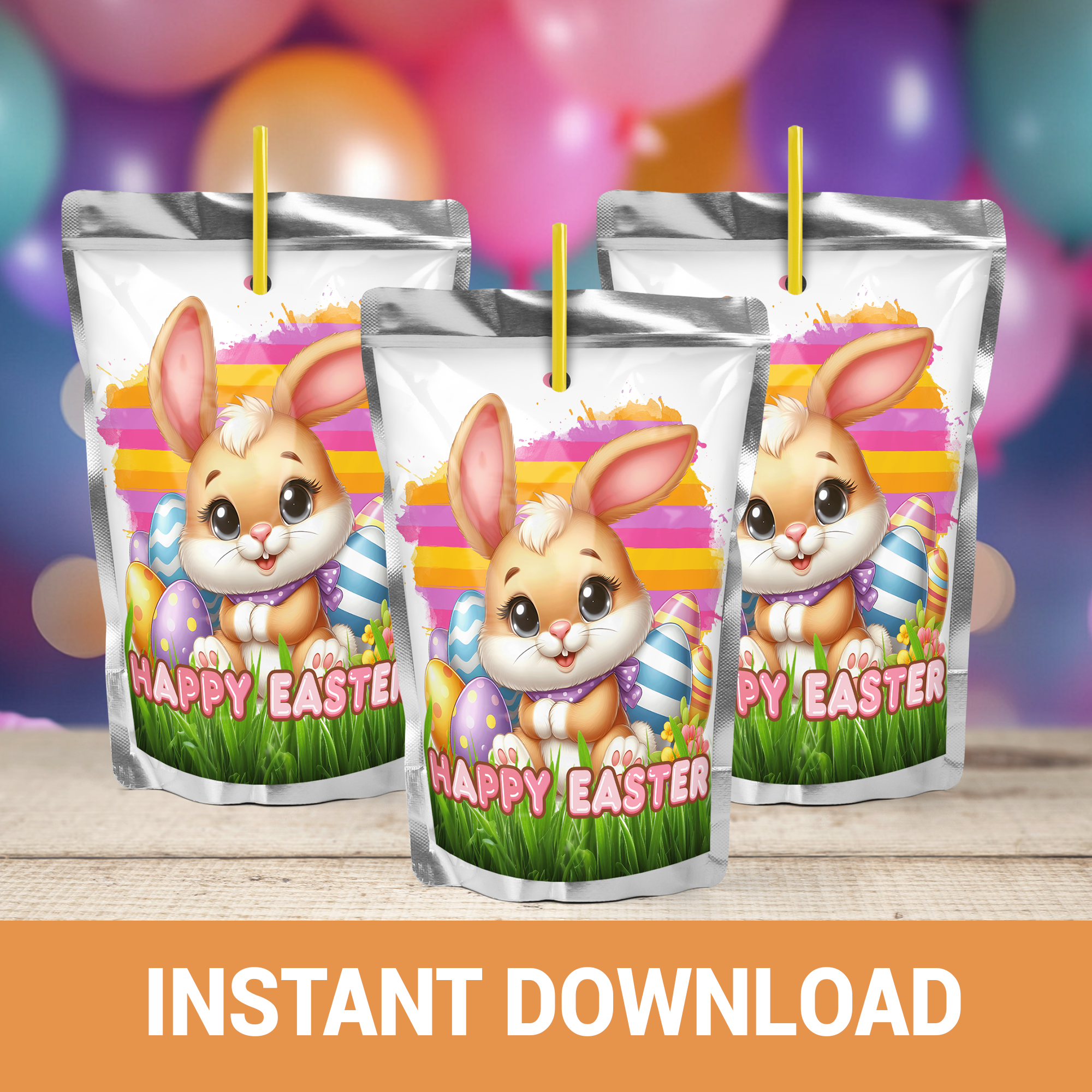 Egg-cellent Easter Bunny Printable Wrappers & Labels | Instant Download