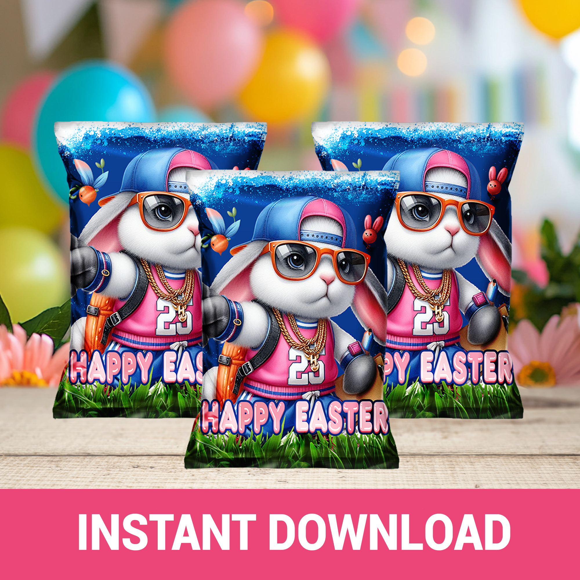 Hip Hop Hooray! Easter Bunny Printable Wrappers & Labels | Instant Download