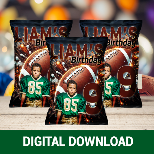 Kickoff the Fun! | Party Favor Wrappers & Labels | Football Birthday Theme | Digital & Print Options
