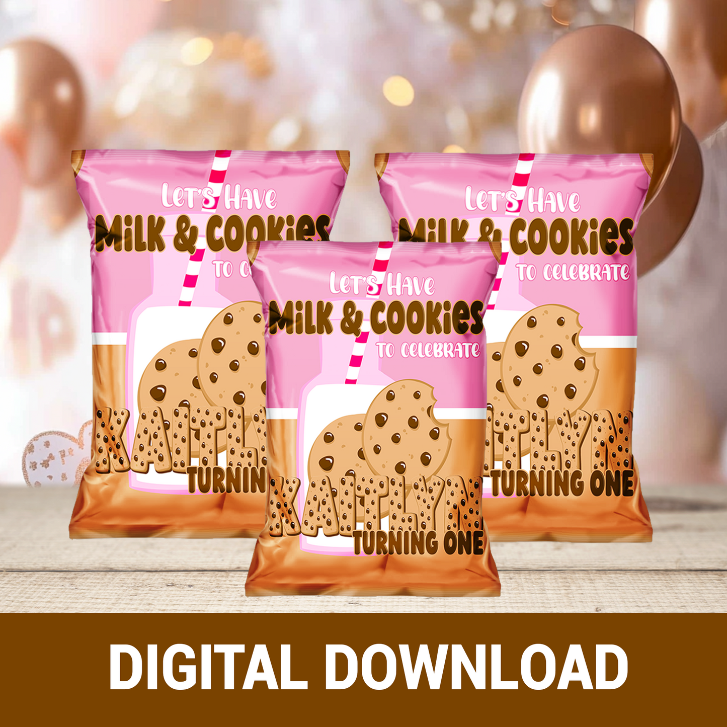 A Cookie-licious Party! Milk & Cookies Party Favor Wrappers & Labels | First Birthday Party Favor | Digital & Print Options