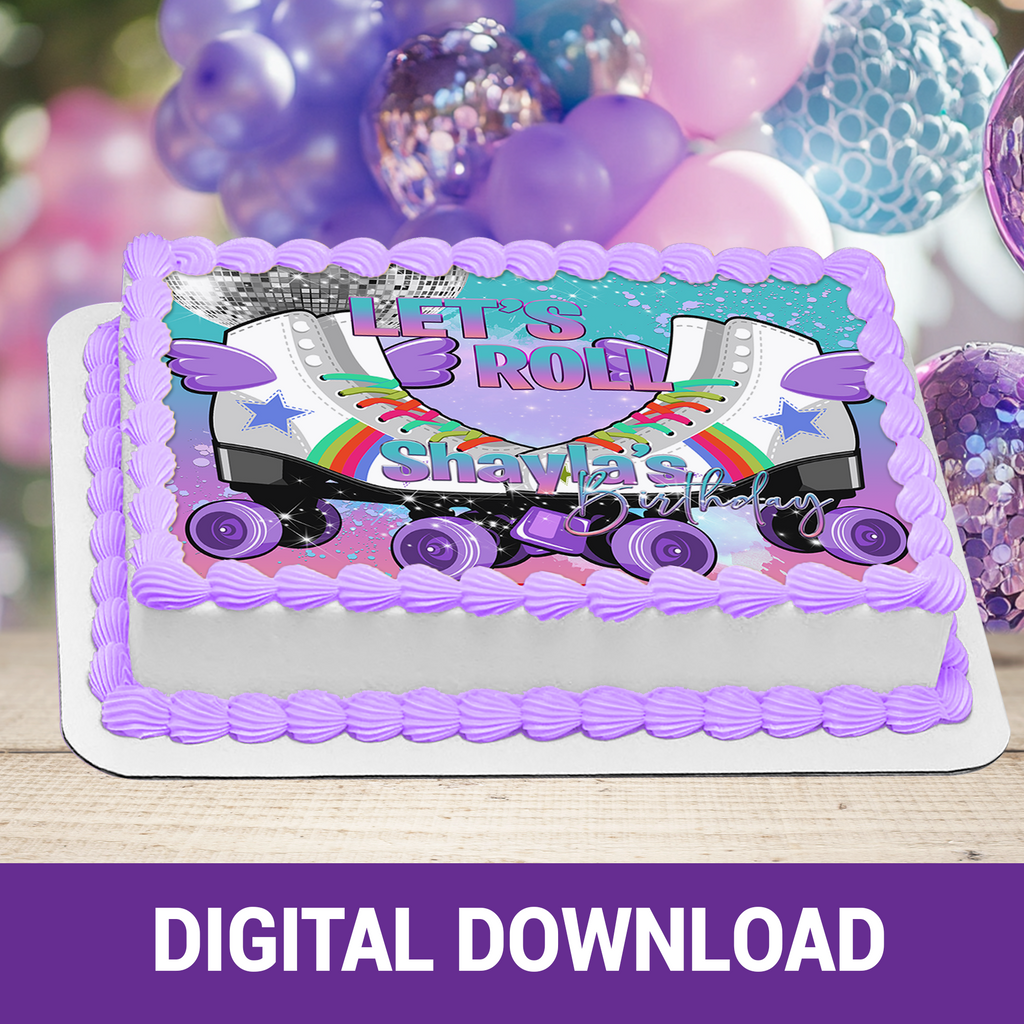 Skate Vibes Only! Skate Party Cake Frosting Sheet | Fun & Trendy Tween and Teen Birthday Party Favors | Digital & Print Options | Half and Quarter Sheet Cakes