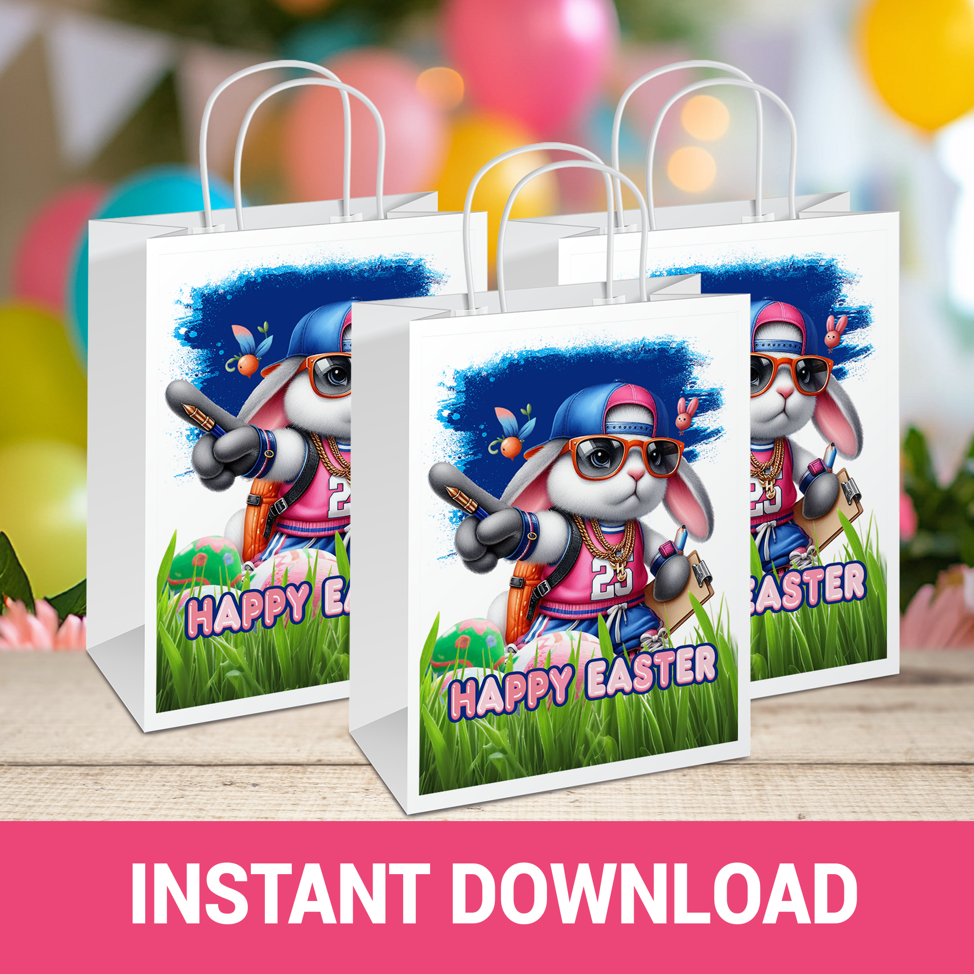 Hip Hop Hooray! Easter Bunny Printable Wrappers & Labels | Instant Download