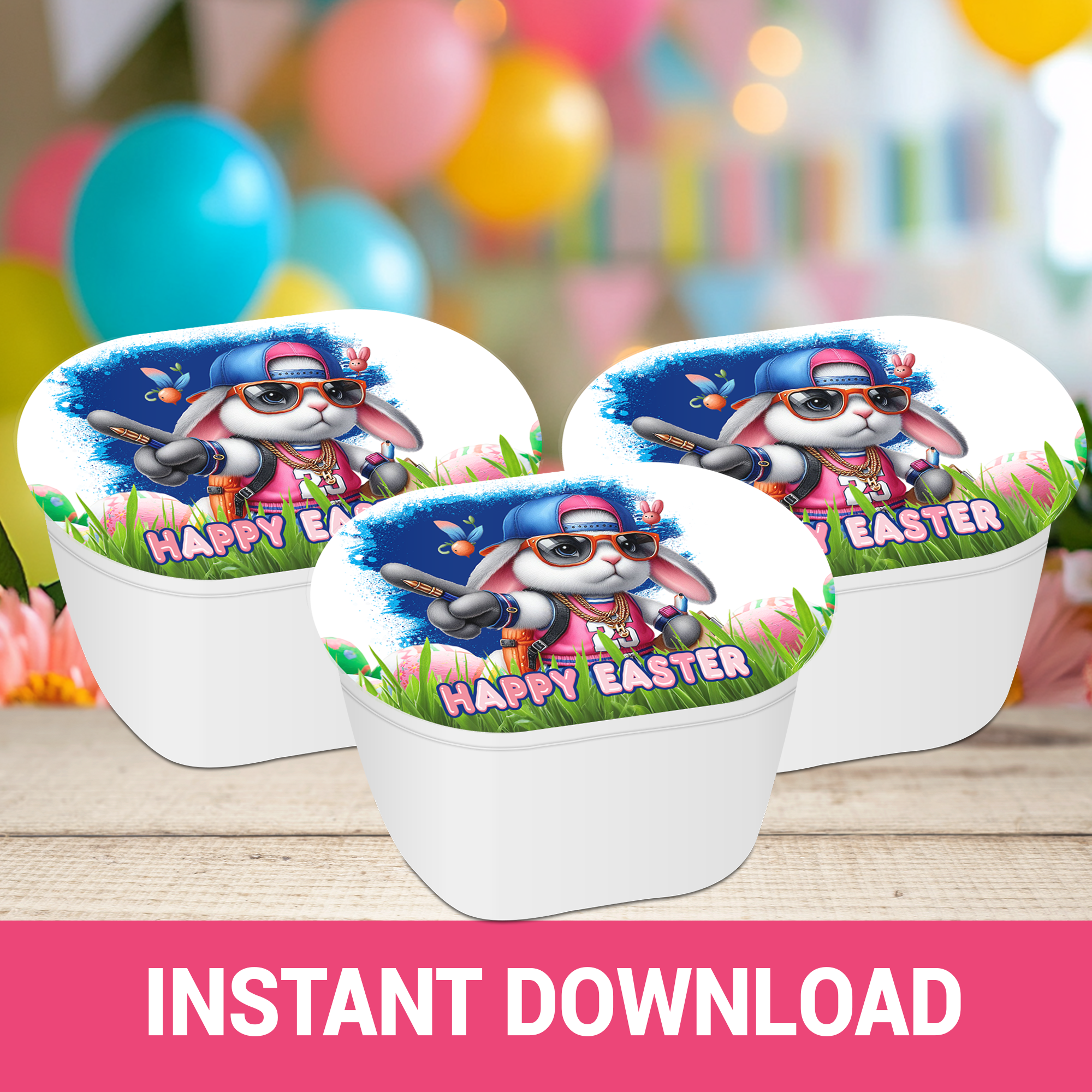 Hip Hop Hooray! Easter Bunny Printable Wrappers & Labels | Instant Download