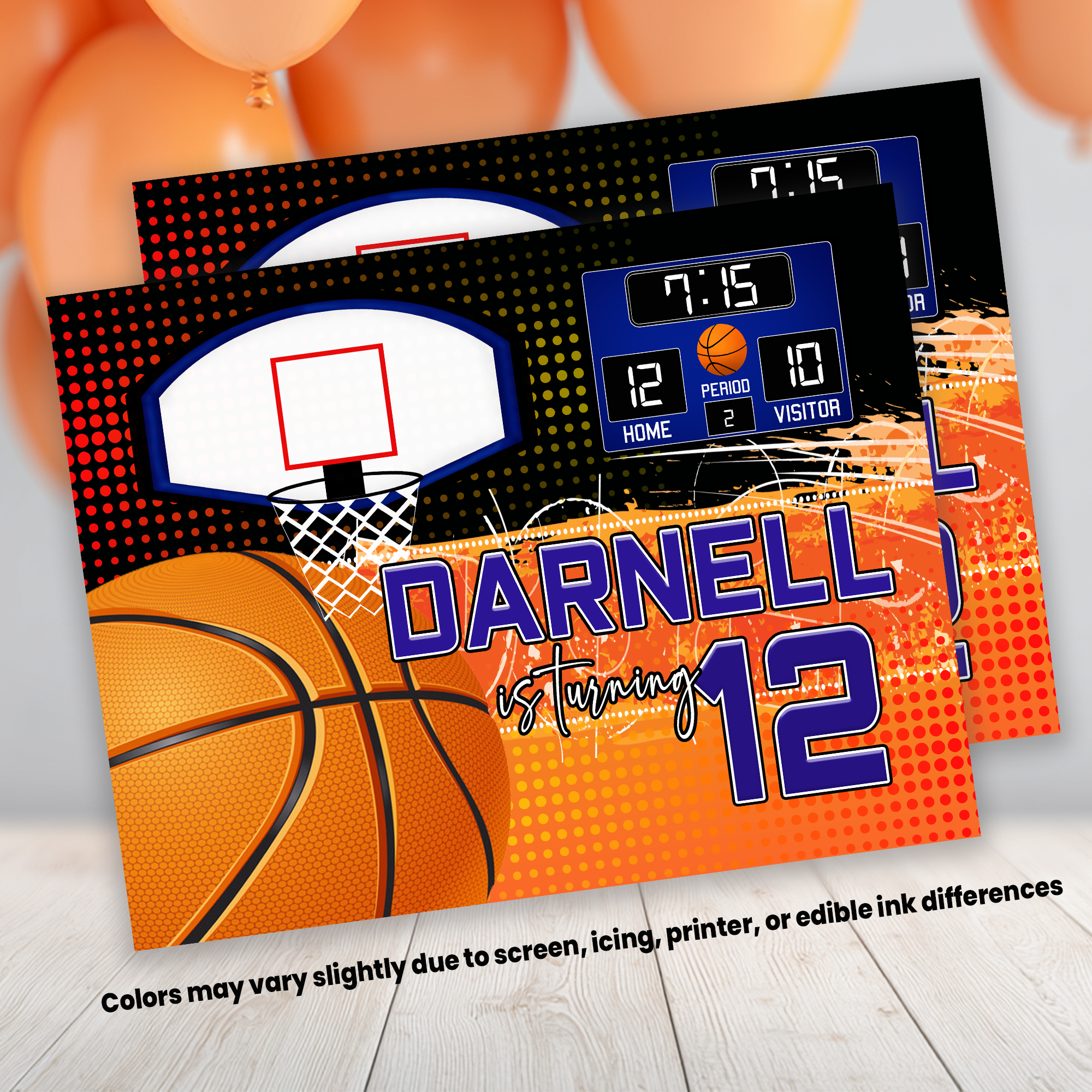 Basketball Theme | Edible Cake Image Topper | Sports Birthday Party | Digital + Print Option