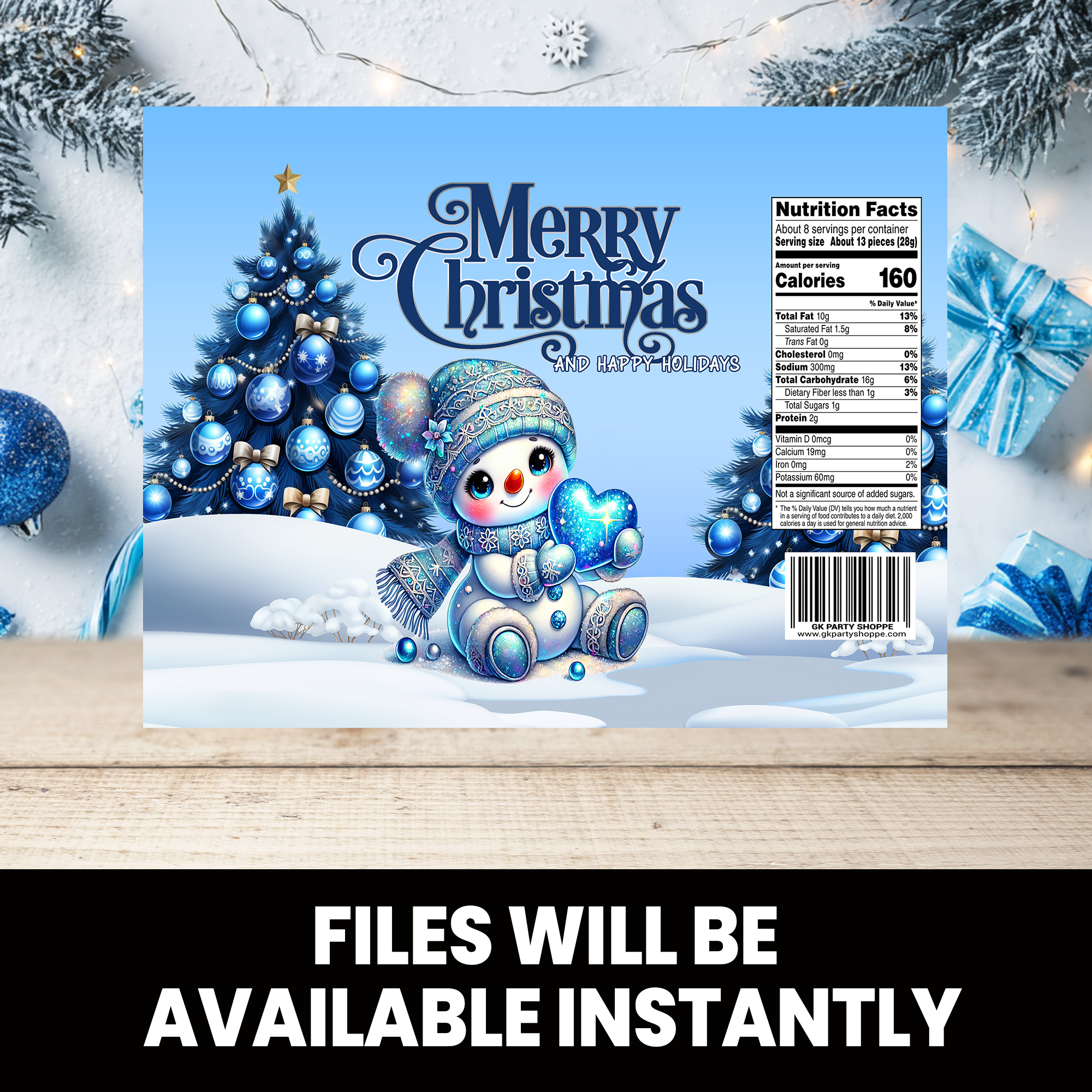 Chip Bag Wrapper | Christmas Party Treat | Adorable Chip Bag Christmas Party Favors | Party Chip Bag Wrapper | INSTANT DOWNLOAD